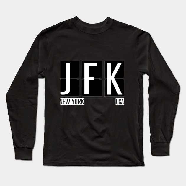 JFK - New York Airport Code Souvenir or Gift Shirt Long Sleeve T-Shirt by HopeandHobby